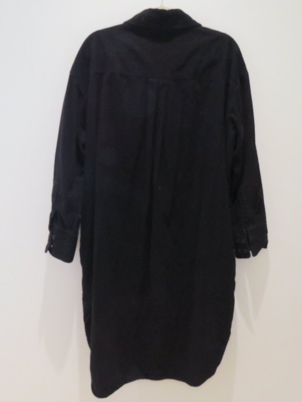 COS Corduroy Shirt Midi Dress Black US 12 Minimalist Quiet Luxury 90s Oversized - Picture 11 of 14